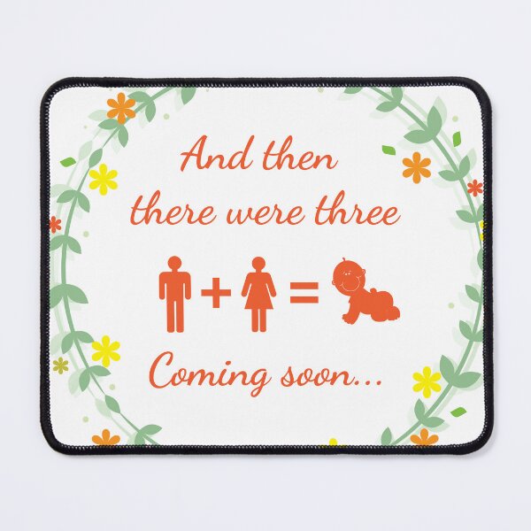 Item preview, And Then There Were Three Design – New Parents Baby Announcement Art designed and sold by PixelWaveBD.