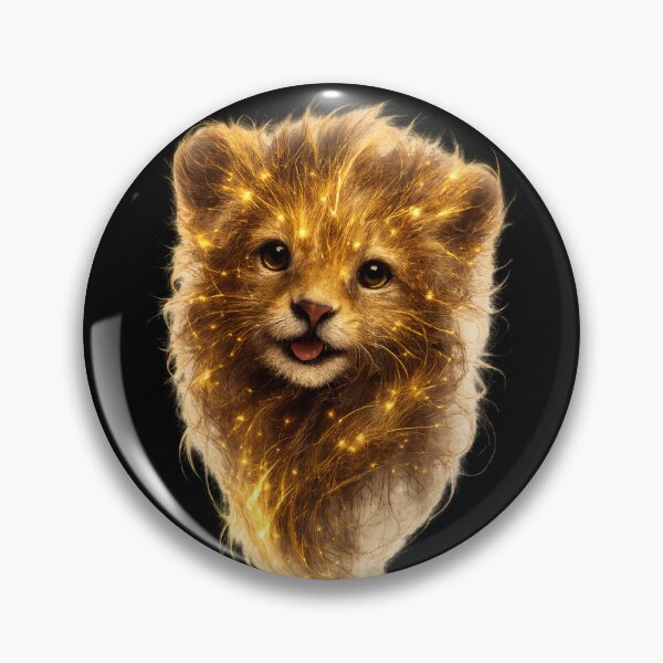 Item preview, Cute Lion Cub – Gold & Black Abstract Network designed and sold by NB-Artmagic.