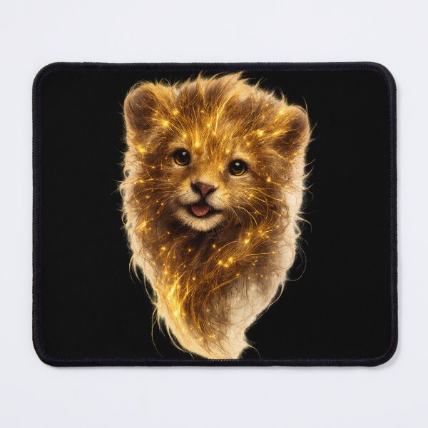 Item preview, Cute Lion Cub – Gold & Black Abstract Network designed and sold by NB-Artmagic.