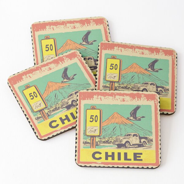 Item preview, Vintage Chile Postage Stamp Art - Andean Condor & Mountain Adventure designed and sold by tiigerdad.