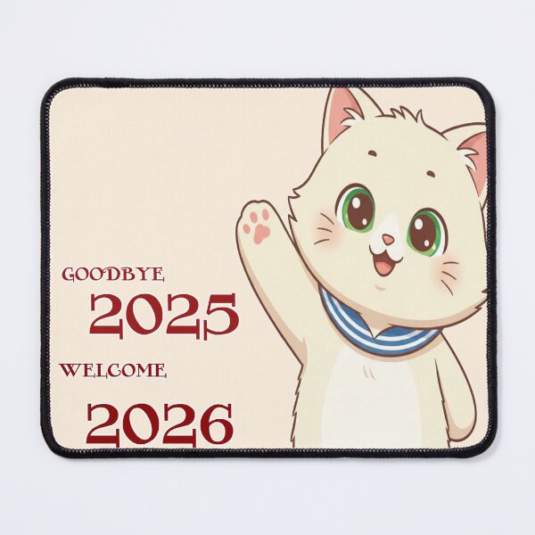 Item preview, Adorable Waving Kitten New Year 2026 Celebration designed and sold by The-Tiny-Canvas.