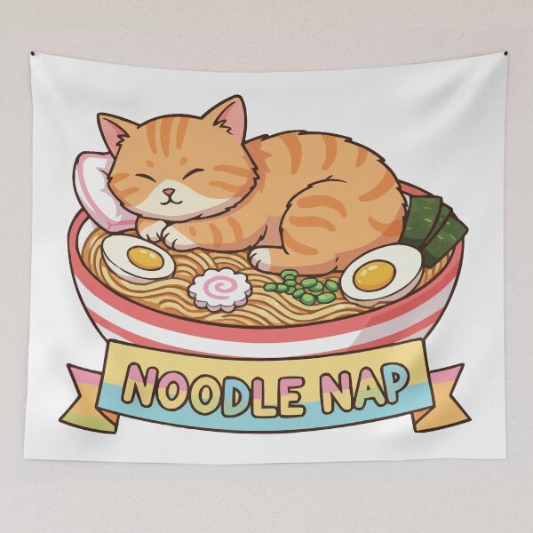 Item preview, Noodle Nap – Cute Cat in a Ramen Bowl designed and sold by Petzzz.