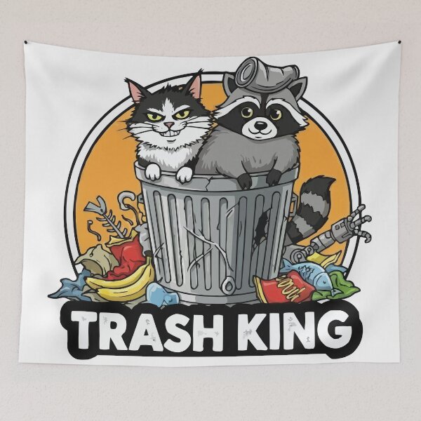 Item preview, Trash King – Raccoon and Cat Friendship designed and sold by Petzzz.