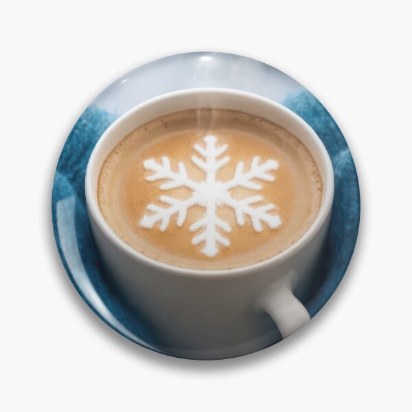 Item preview, Blue Mittens Holding a Coffee with a Snowflake Design designed and sold by Maria Dryfhout.