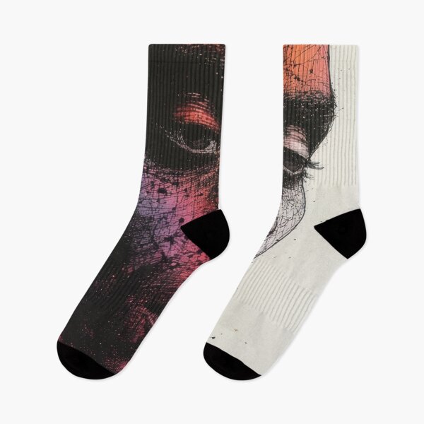 Item preview, Fragmented portrait in shades of red and black designed and sold by Mianku | Für das Leben.