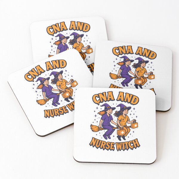 Item preview, CNA and Nurse Witch Halloween Design – Cute Flying Witch Nurses Artwork designed and sold by ClinicalHubs.