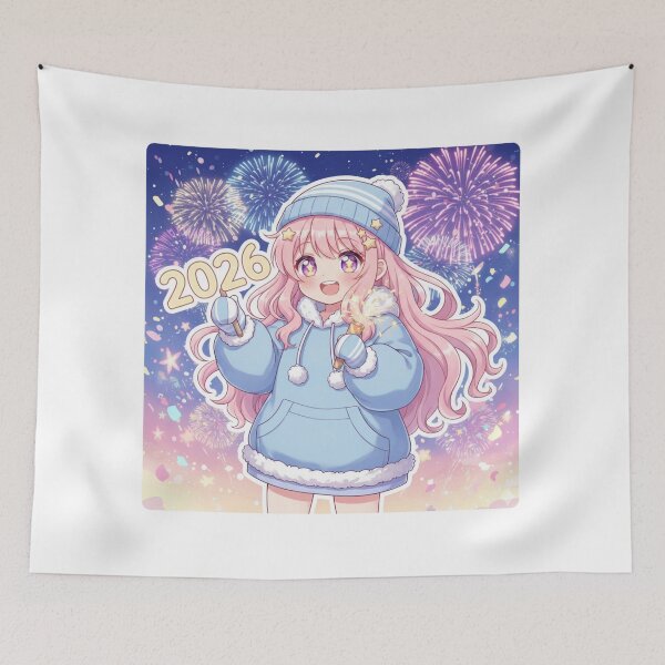 Item preview, Cute Anime Girl Happy New Year 2026 designed and sold by TaufiDaArtworks.
