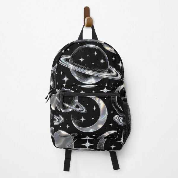 Item preview, Holographic Celestial Pattern – Moons, Stars, and Planets on Black designed and sold by SplashTastic.
