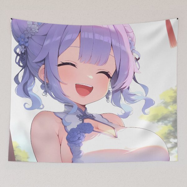 Item preview, Anime Unicorn Azur Lane Joyful Girl Smiling in Blue Chinese Dress designed and sold by mildaclairmo.