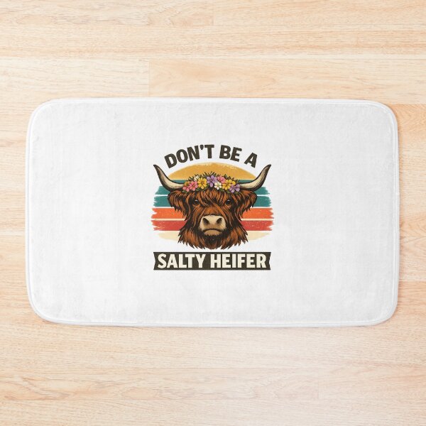 Item preview, Don’t Be a Salty Heifer Shirt | Highland Cow Flower Crown Vintage Farm T-Shirt | Funny Cow Farmhouse Graphic Tee designed and sold by DailyDrivesct.
