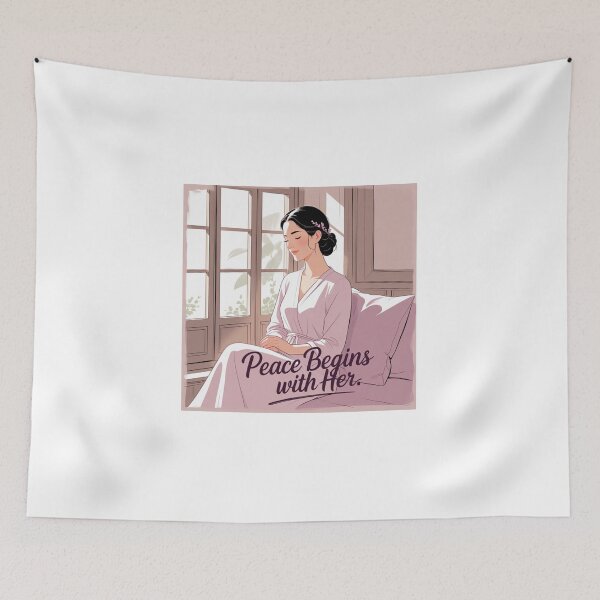 Item preview, Peace Begins With Her designed and sold by SloganSauce.