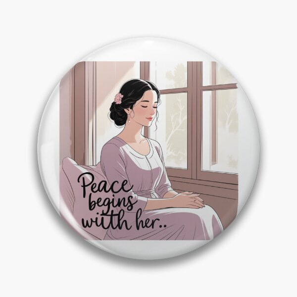 Item preview, Peace Begins With Her feminine peace designed and sold by SloganSauce.
