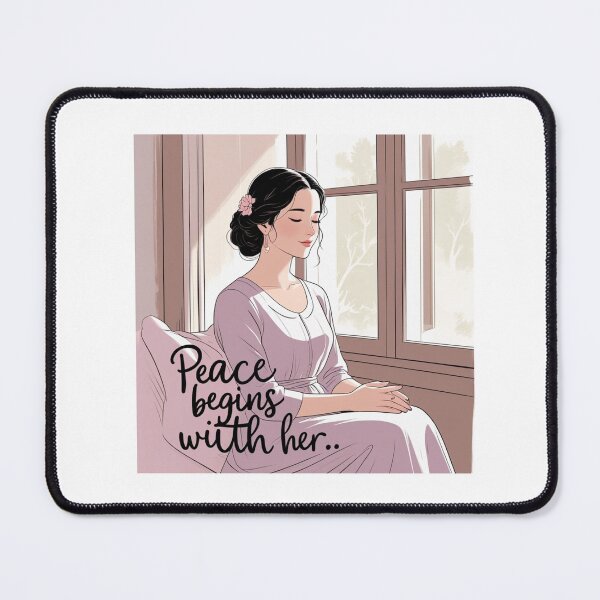 Item preview, Peace Begins With Her feminine peace designed and sold by SloganSauce.