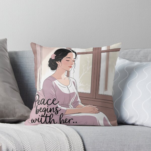 Item preview, Peace Begins With Her feminine peace designed and sold by SloganSauce.
