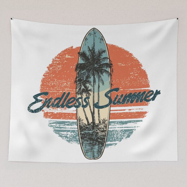 Item preview, Endless Summer Surfboard T-shirt & Beach Accessories - Vintage Tropical Vibes designed and sold by DConcept.