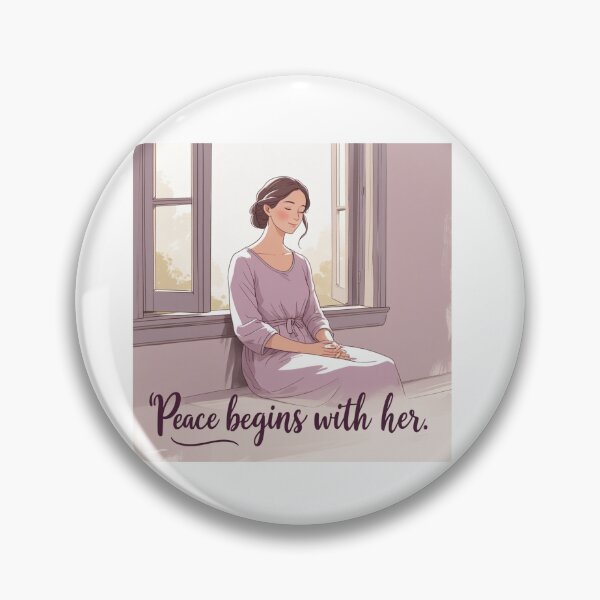 Item preview, Peace Begins With Her calm woman designed and sold by SloganSauce.