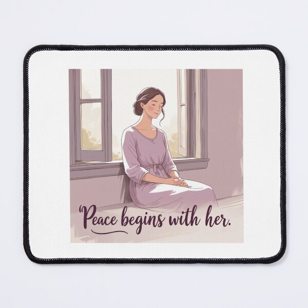 Item preview, Peace Begins With Her calm woman designed and sold by SloganSauce.