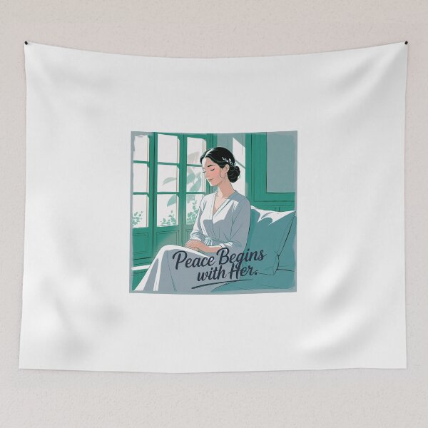 Item preview, Peace Begins With Her traditional femininity designed and sold by SloganSauce.