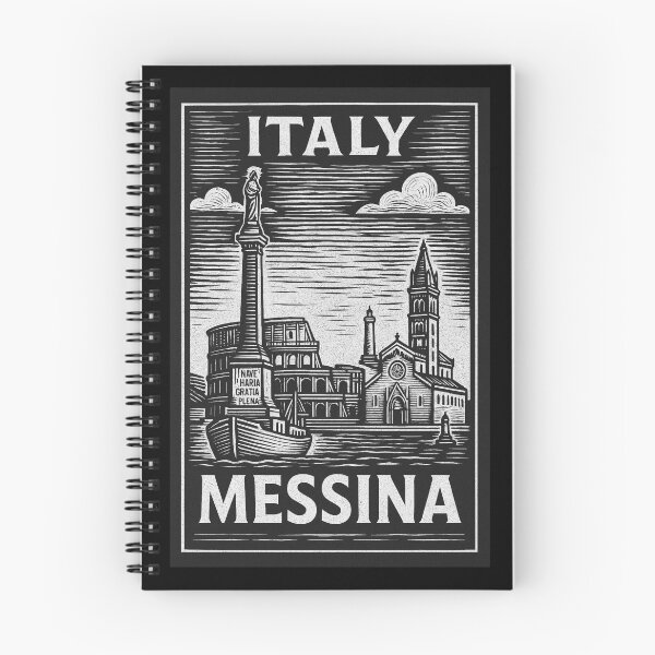 Item preview, Messina Italy Linocut Style  designed and sold by Thistle-TShop.