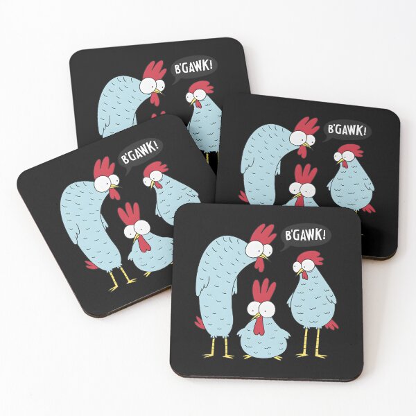Item preview,  Funny Blue Chicken Family B'Gawk Surprised Rooster Cartoon designed and sold by DrawHandArt.