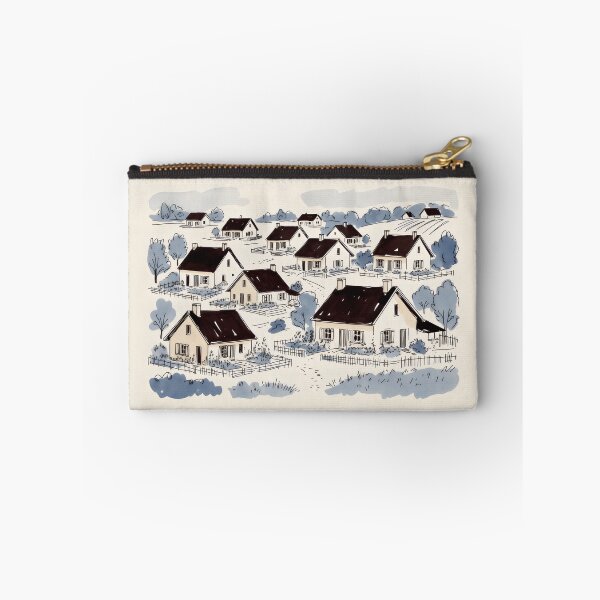 Item preview, Suburban Houses and Trees – Peaceful Neighborhood Illustration designed and sold by SplashTastic.