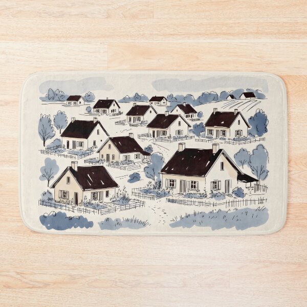 Item preview, Suburban Houses and Trees – Peaceful Neighborhood Illustration designed and sold by SplashTastic.