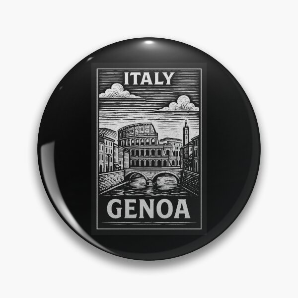 Item preview, Genoa Italy Linocut Style  designed and sold by Thistle-TShop.