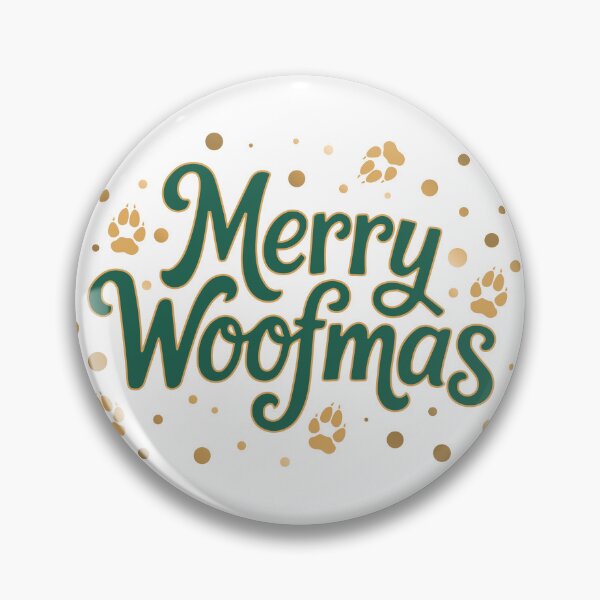 Item preview, Merry Woofmas - Gold & Green Holiday Dog Christmas Design designed and sold by Vector Woofs.