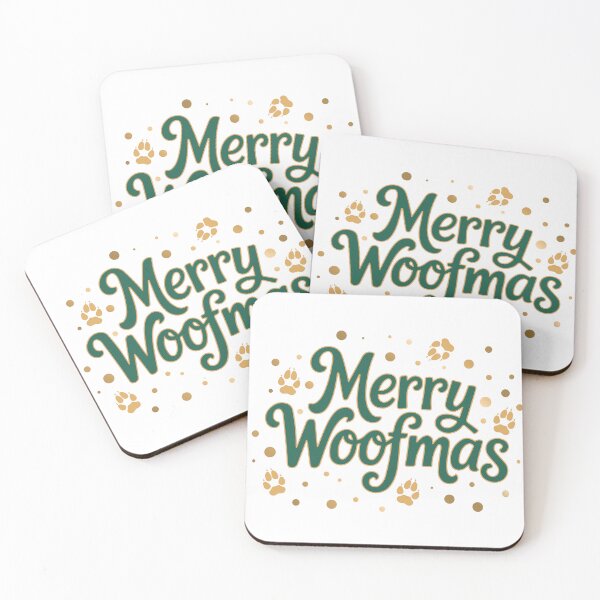 Item preview, Merry Woofmas - Gold & Green Holiday Dog Christmas Design designed and sold by Vector Woofs.