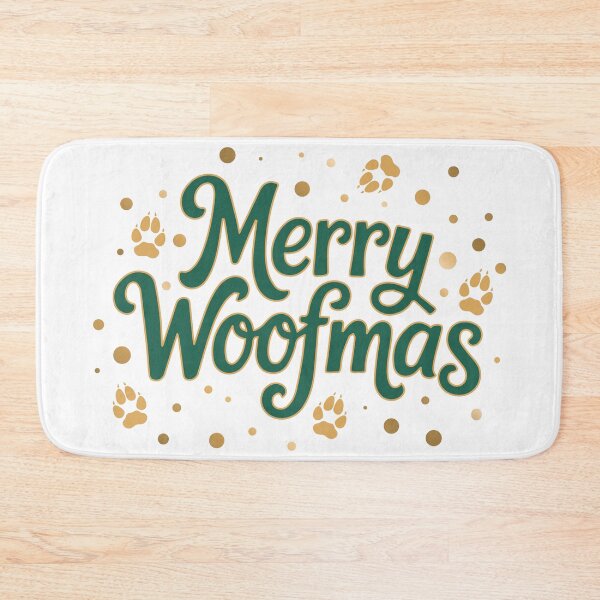 Item preview, Merry Woofmas - Gold & Green Holiday Dog Christmas Design designed and sold by Vector Woofs.