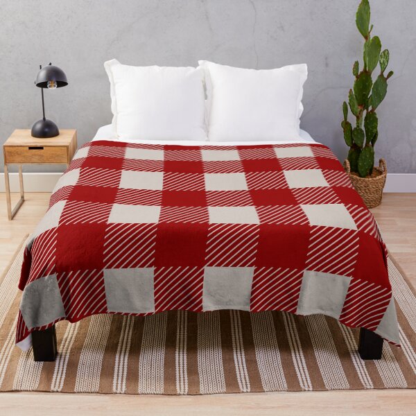 Item preview, Red Stripes Neutral Blocks Geometric Plaid designed and sold by Jackie Scott Artist.