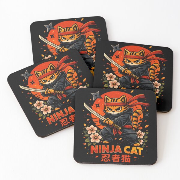 Item preview, Ninja Cat T-Shirt – Cartoon Ninja Cat Japanese Style designed and sold by Jebehlo.