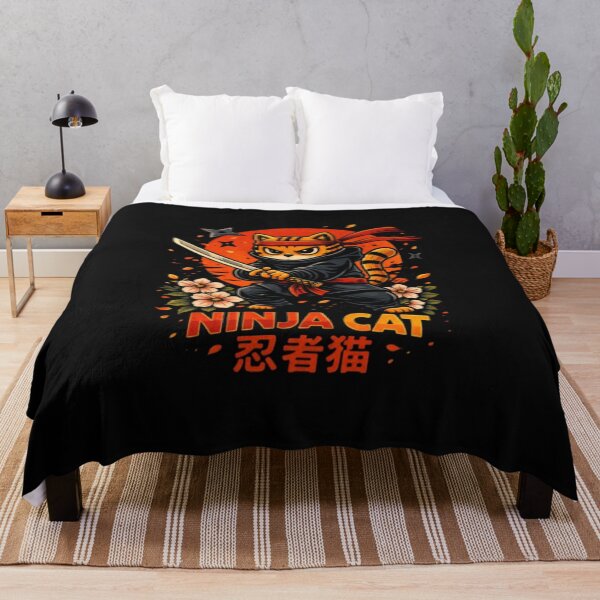 Item preview, Ninja Cat T-Shirt – Cartoon Ninja Cat Japanese Style designed and sold by Jebehlo.