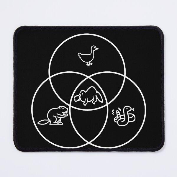 Item preview, Funny Nerdy Venn Diagram Beaver Duck Rattlesnack Intersection Platypus Math Teacher White Text designed and sold by MathWare MathClips.