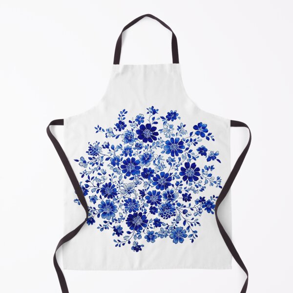 Item preview, Blue and white ink flowers designed and sold by ajo-rb.