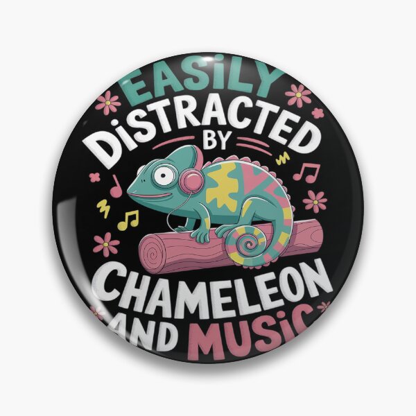 Item preview, Easily Distracted By Chameleon And Music  designed and sold by PowAcademy.