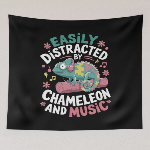 Item preview, Easily Distracted By Chameleon And Music  designed and sold by PowAcademy.