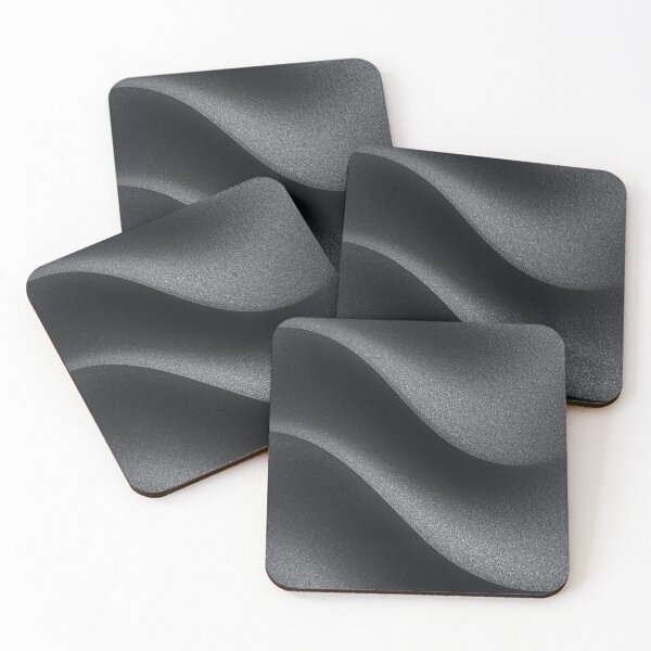 Item preview, Minimal Abstract Dark Gray Waves | Modern Matte Black Surface Art designed and sold by Impact-Art.