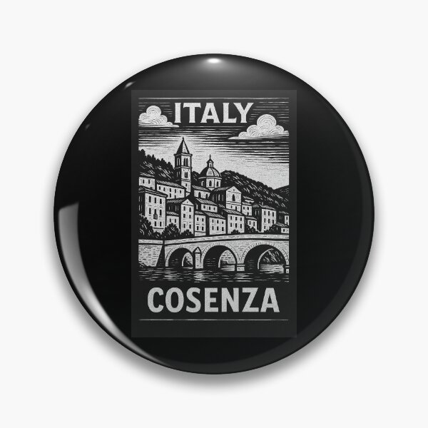 Item preview, Cosenza Italy Linocut Style designed and sold by Thistle-TShop.