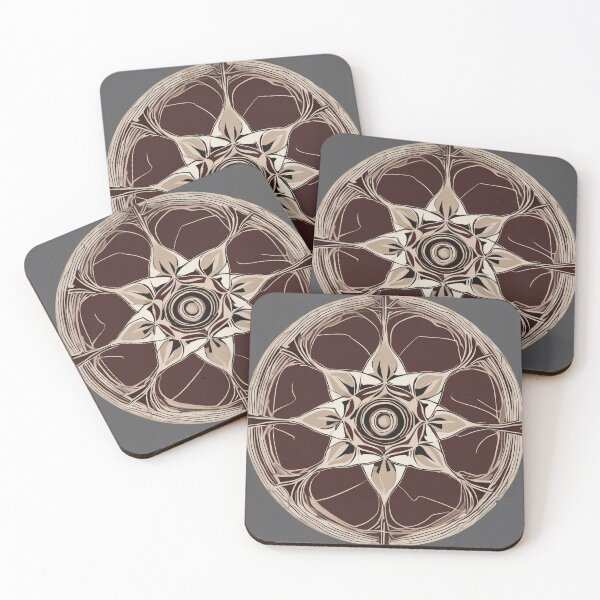 Item preview, Crimson Axis – Romantic Geometric Mandala designed and sold by Solara Meridian Studio.