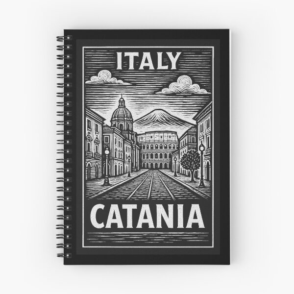 Item preview, Catania Italy Linocut Style  designed and sold by Thistle-TShop.