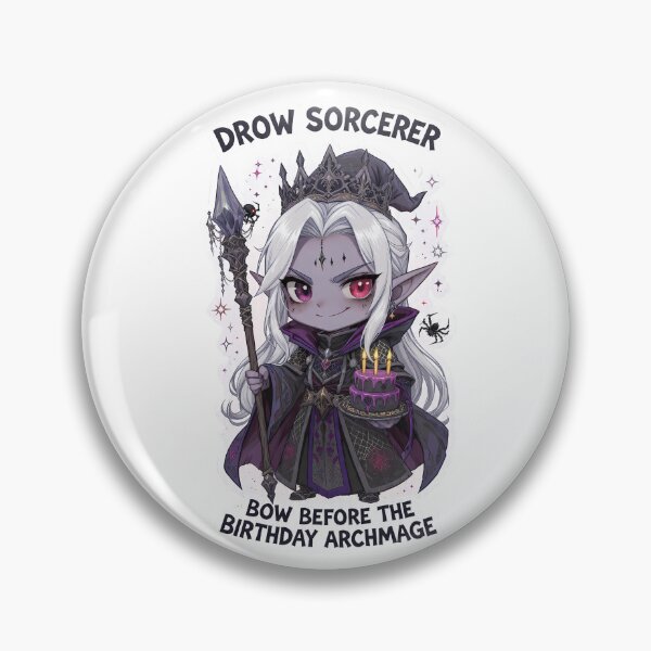 Item preview, Birthday Drow Sorcerer – Cute Fantasy Dark Elf Magic Art designed and sold by RpgTools.