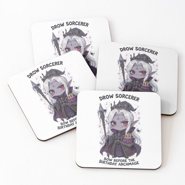 Item preview, Birthday Drow Sorcerer – Cute Fantasy Dark Elf Magic Art designed and sold by RpgTools.