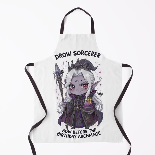 Item preview, Birthday Drow Sorcerer – Cute Fantasy Dark Elf Magic Art designed and sold by RpgTools.