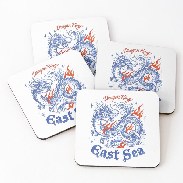 Item preview, East Sea Dragon King Blue Porcelain Tattoo Style Art designed and sold by zzz888.