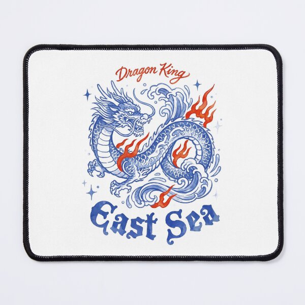 Item preview, East Sea Dragon King Blue Porcelain Tattoo Style Art designed and sold by zzz888.