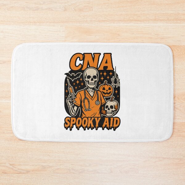 Item preview, CNA Spooky Aid Skeleton Halloween Shirt – Funny CNA Pumpkin Design for Healthcare Workers designed and sold by ClinicalHubs.