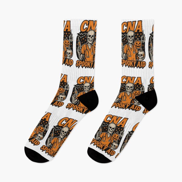 Item preview, CNA Spooky Aid Skeleton Halloween Shirt – Funny CNA Pumpkin Design for Healthcare Workers designed and sold by ClinicalHubs.