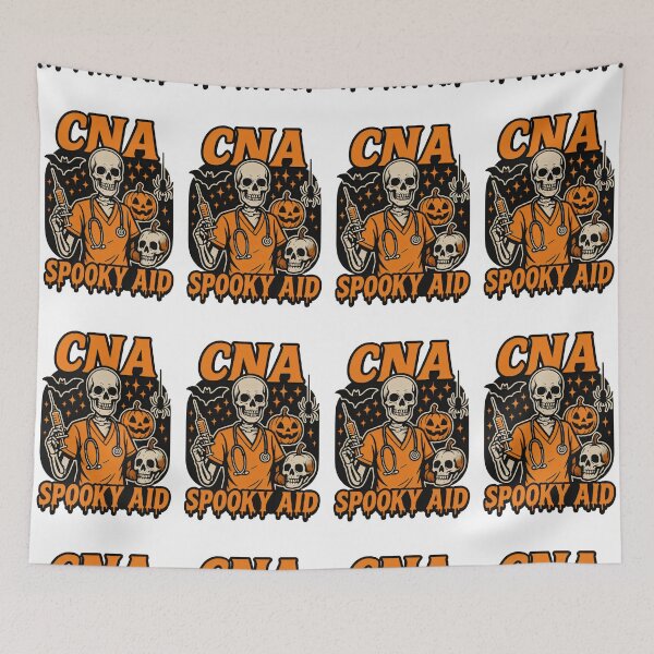 Item preview, CNA Spooky Aid Skeleton Halloween Shirt – Funny CNA Pumpkin Design for Healthcare Workers designed and sold by ClinicalHubs.
