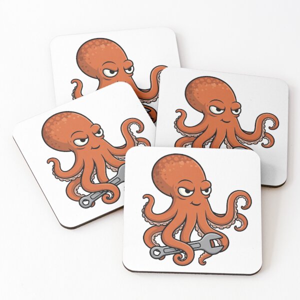 Item preview, Working Octopus Busy Cartoon Octopus Illustration designed and sold by octozap.